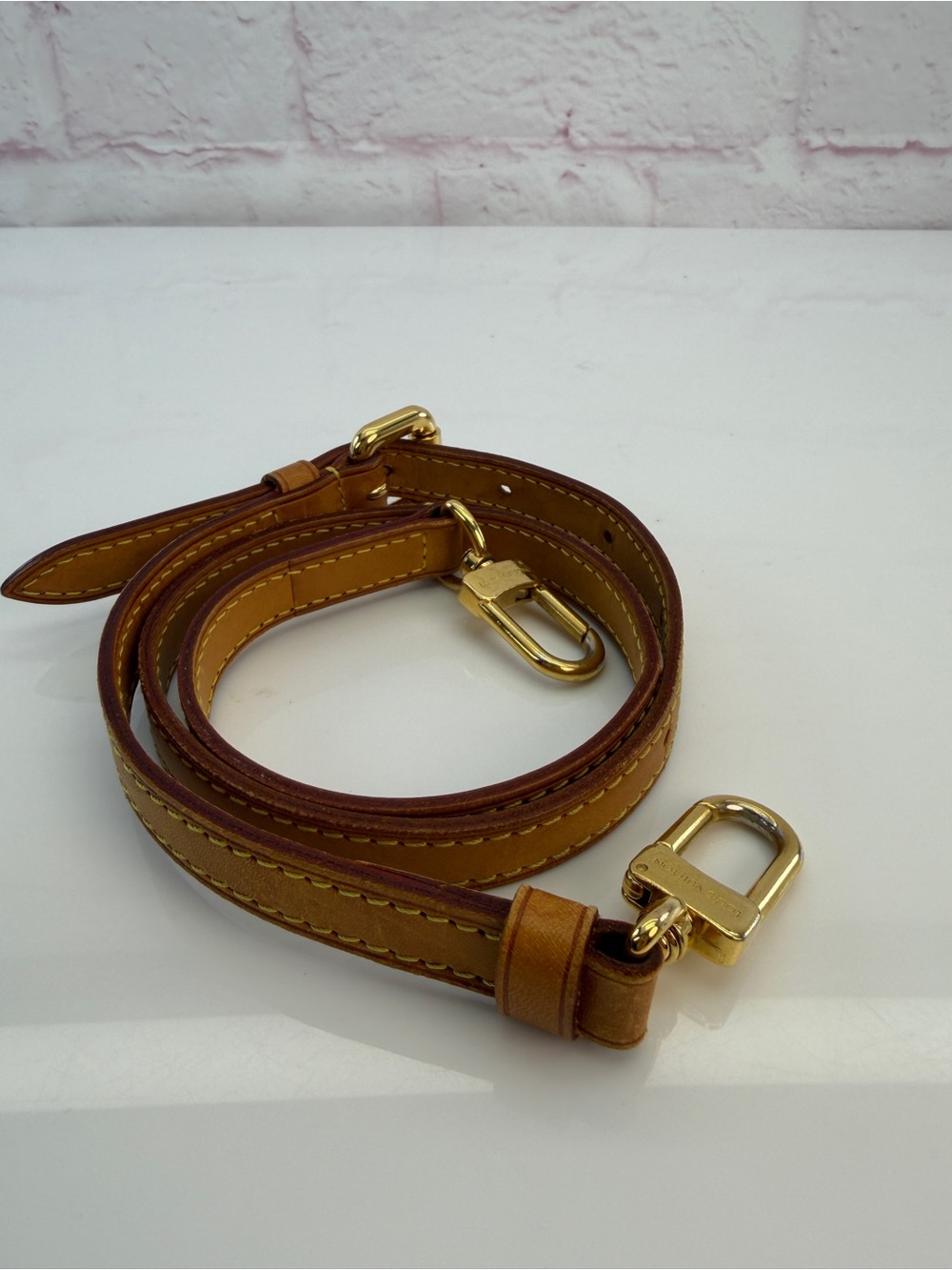 Louis Vuitton Vachetta Crossbody Shoulder Strap in Tan with Gold Hardware